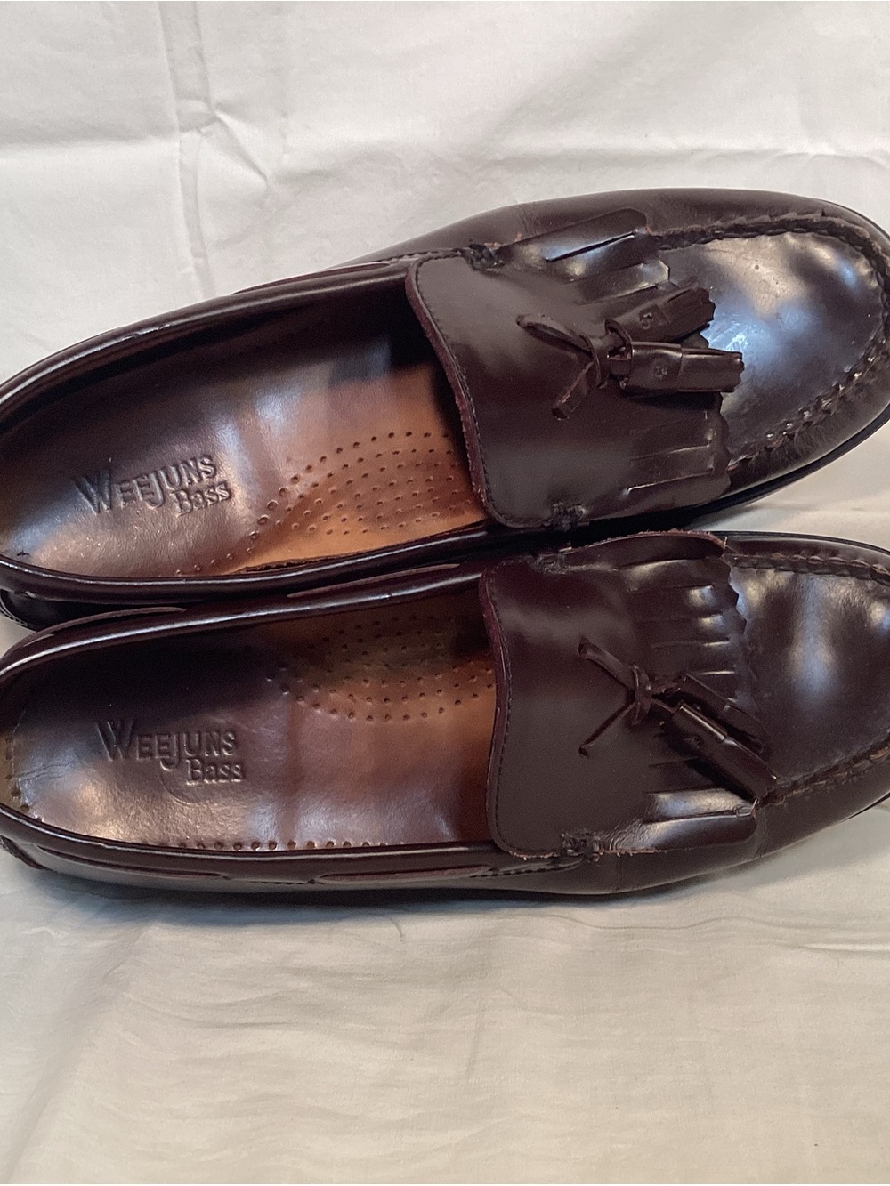 G H Bass Weejuns Marietta Women’s Burgundy Tassel Kiltie Loafers Size 9 - Picture 5 of 9